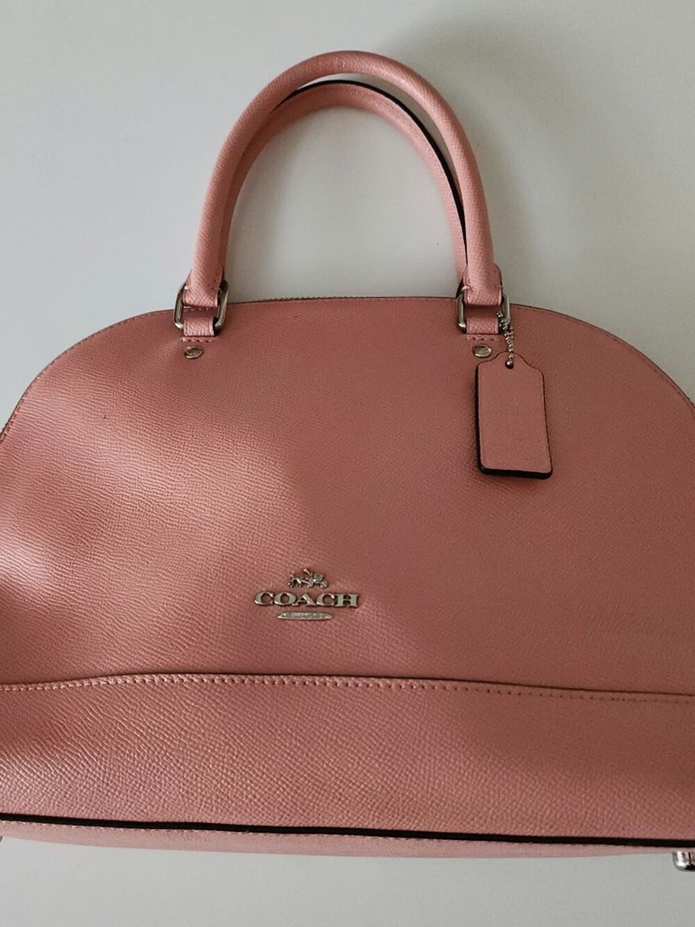 Coach Crossgrain Leather Sierra Satchel Bag Blush Pink F57524 - Top Handle